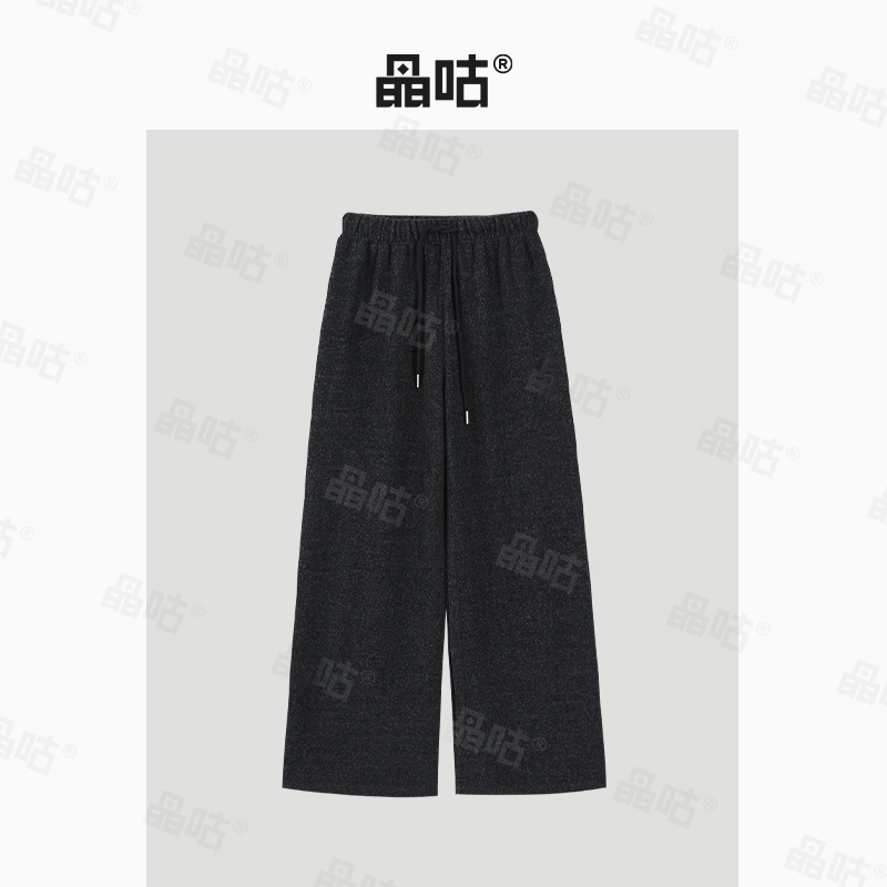晶咕抽绳松紧糯感直筒休闲卫裤百搭裤子DY2A3XK074E
