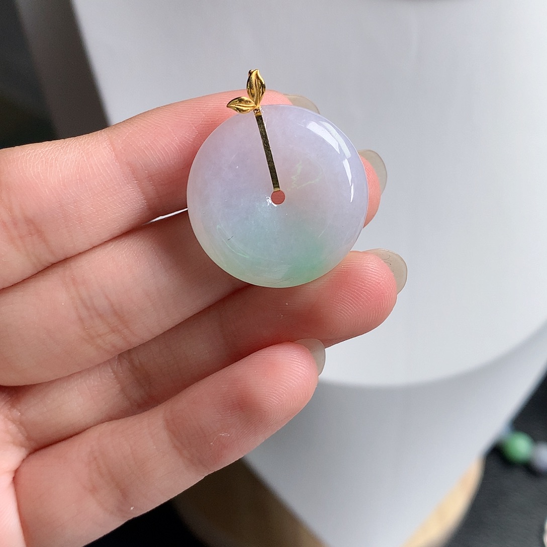 翡翠裸石缅甸天然A货翡翠冰种平安扣