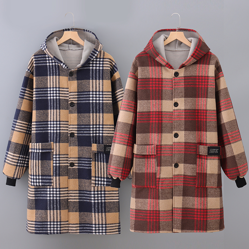 3030加长罩衣成人厨房围裙长袖韩版时尚加绒加厚工作服护衣D