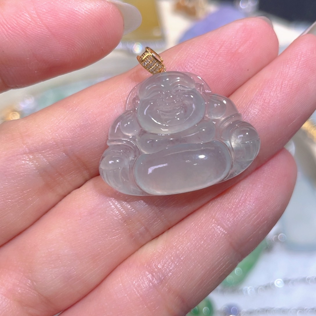 颈饰18K金镶嵌翡翠翡翠