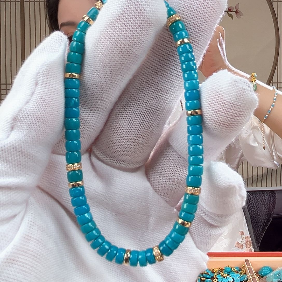 绿松石珠宝奇石18K金镶嵌