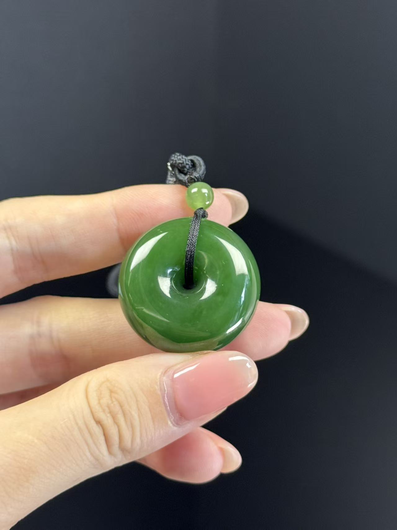 珍藏级 和田玉 俄料 平安扣吊坠 28*28*13  Y203