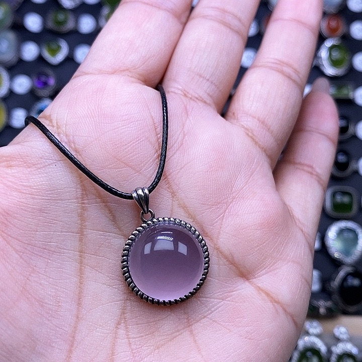 萤石颈饰银S925镶嵌用****6