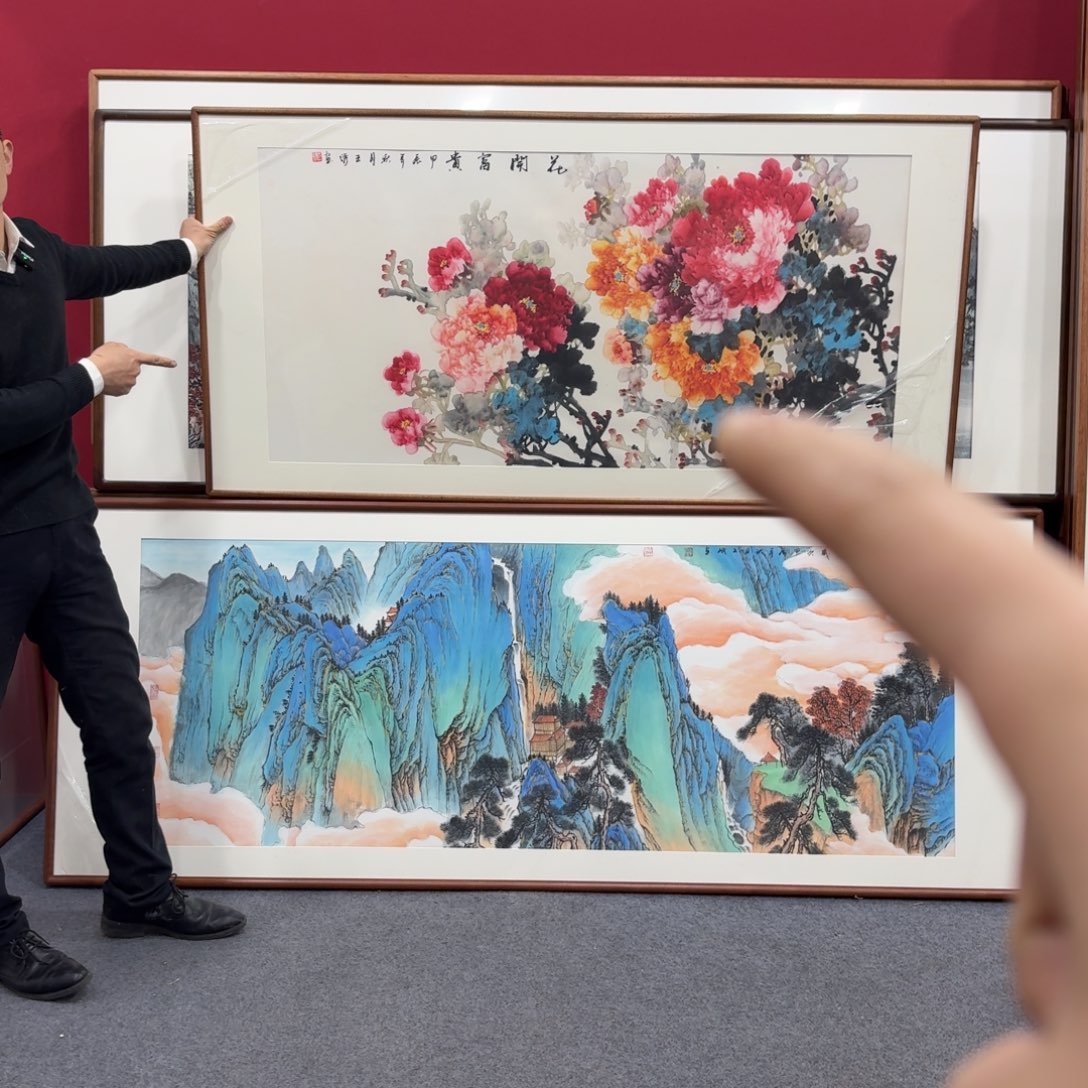 国画带框绘画160/80尺寸