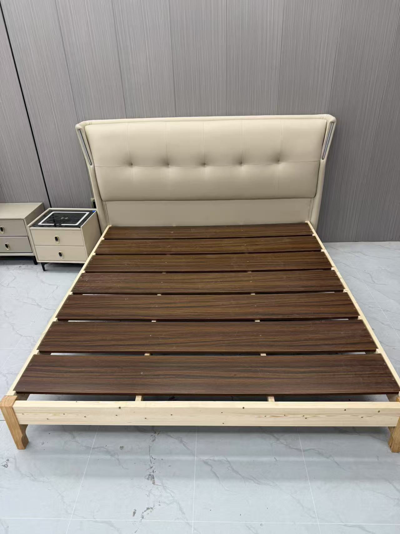 轻奢胡桃木床婚床免洗主卧大床现代意式高端皮床儿童床乌金木床板