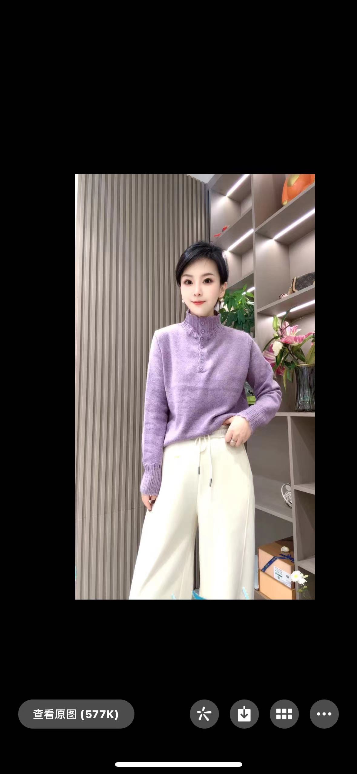 扣子韩系半高领针织衫