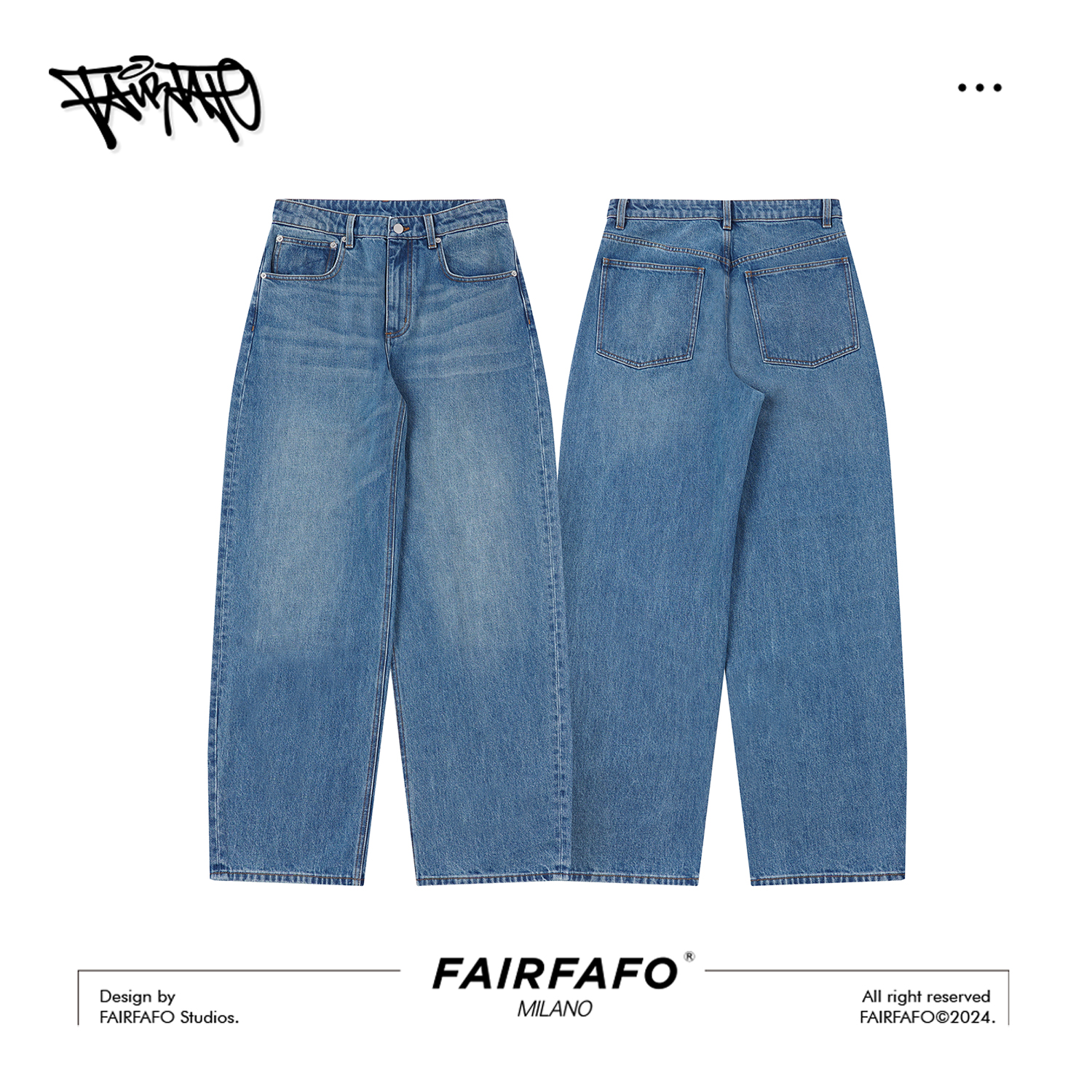 百搭高腰阔腿牛仔裤JM4KC0075