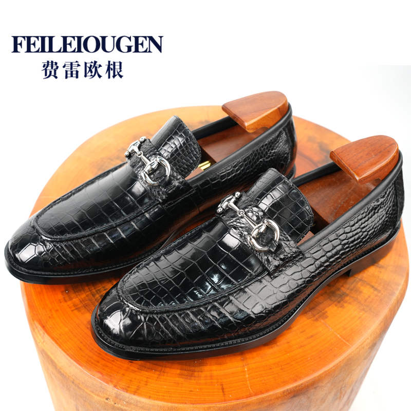 鳄鱼皮+皮底一脚蹬乐福男鞋 26019 清版 默认微瑕