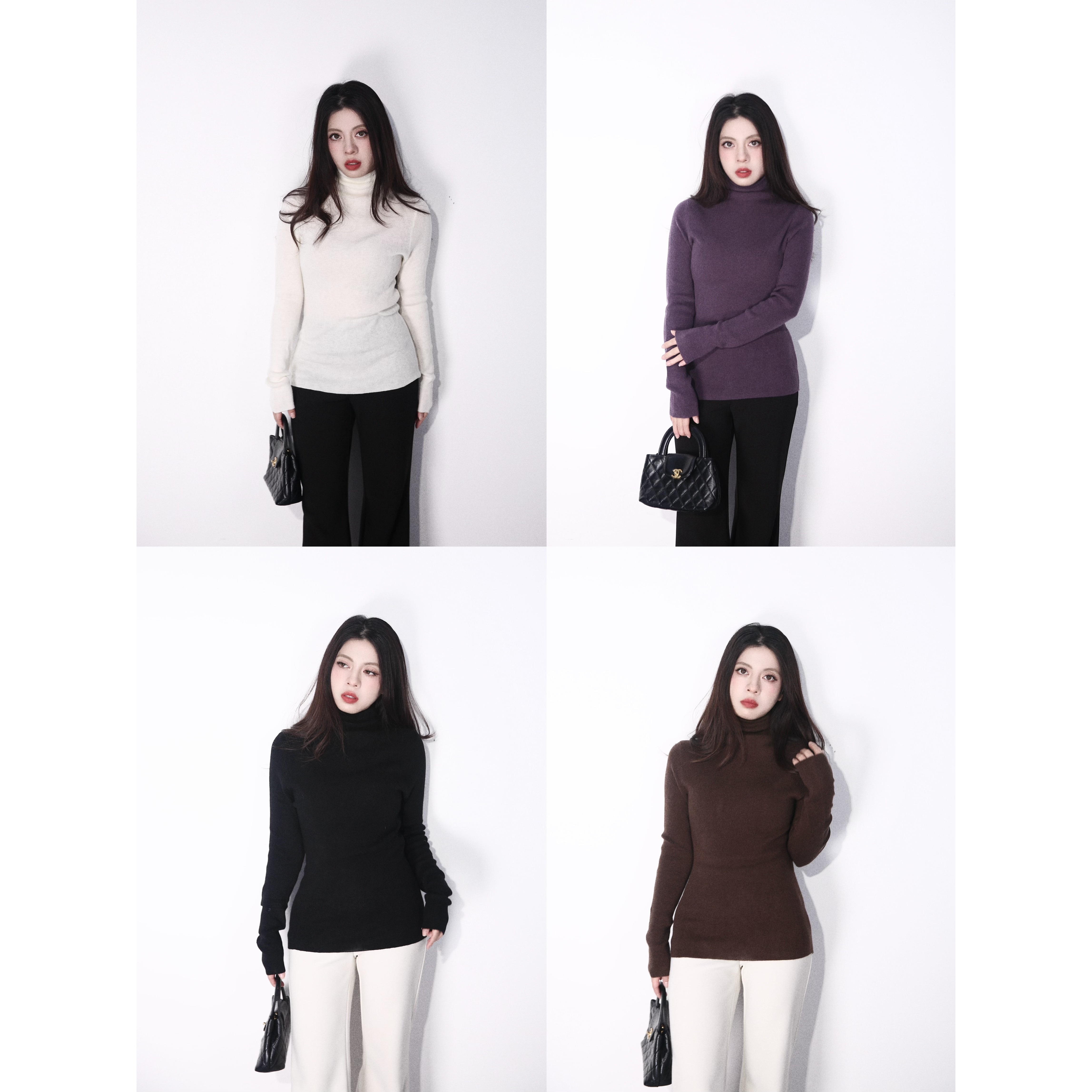 大眼LARGE EYE 万金油~高领毛衣女秋冬内搭高级感羊毛高领打底衫