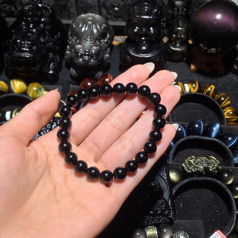 【闪购商品】未镶嵌黑曜岩珠宝奇石麦***?