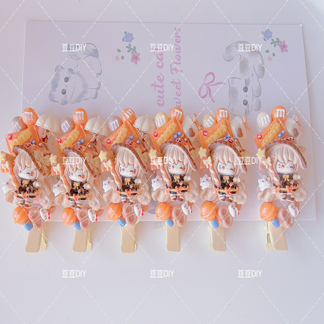 直播间选款可爱卡通手工diy奶油胶发绳发夹（拍包补米链接）