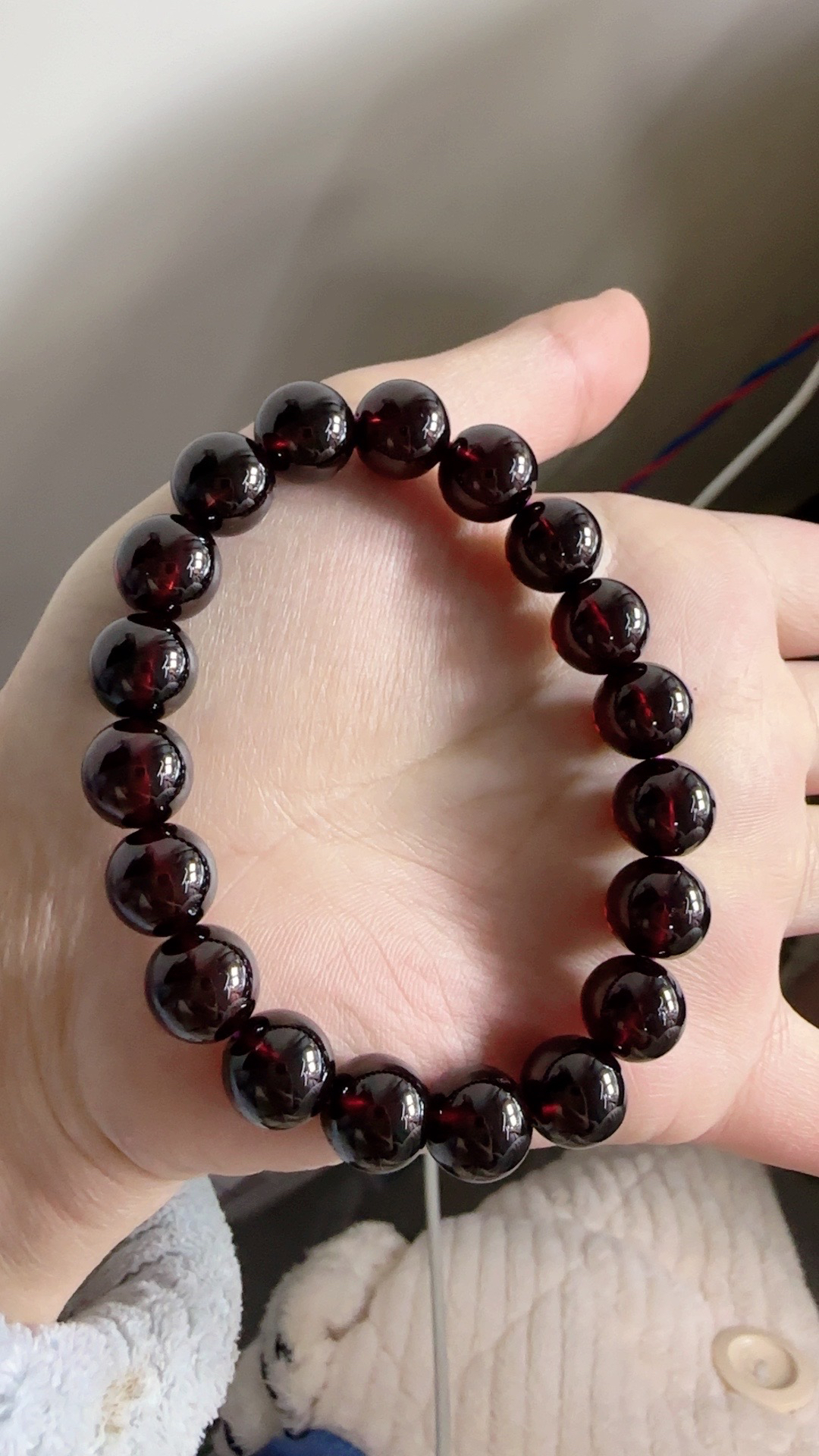 天然巴西酒红石榴石单圈10.5mm 7a