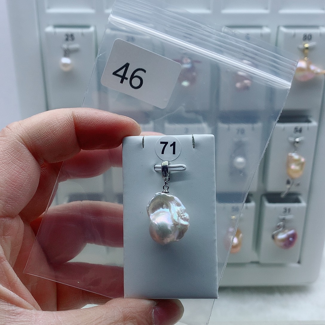 合金吊坠(不含链)淡水珍珠