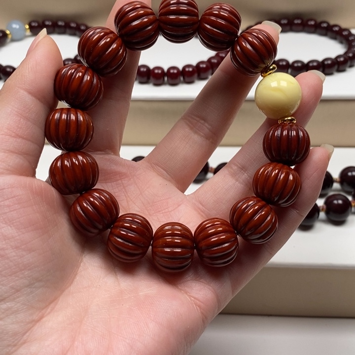 核桃手串/手链理***实猴头雕刻