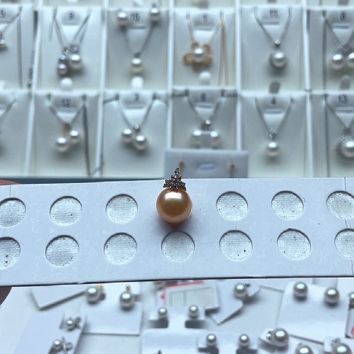 淡水珍珠吊坠(不含链)银S925镶嵌不退不换