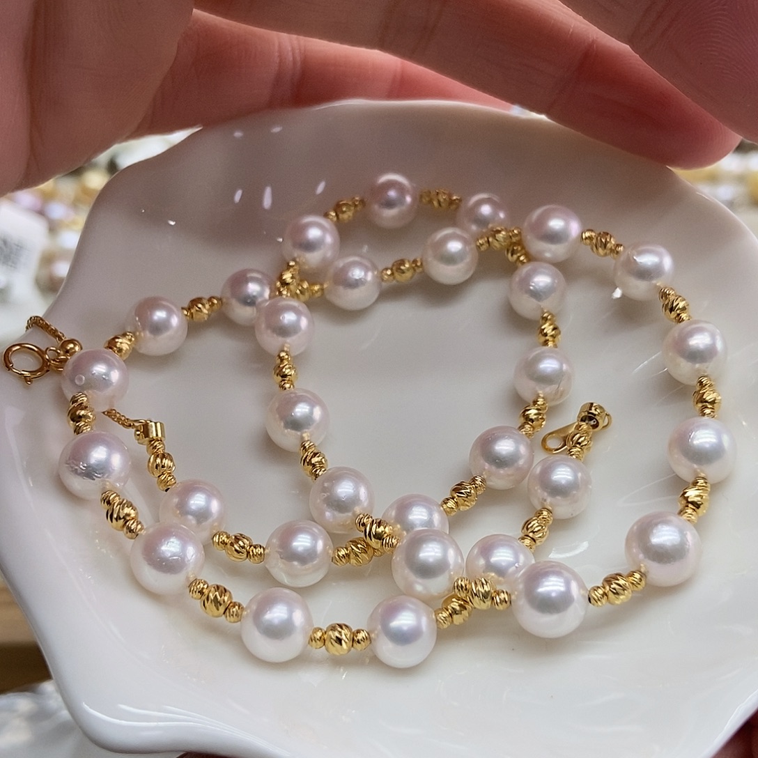 项链银S925镶嵌海水珍珠