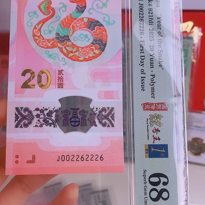 塑料2025蛇钞，号码如图所示
