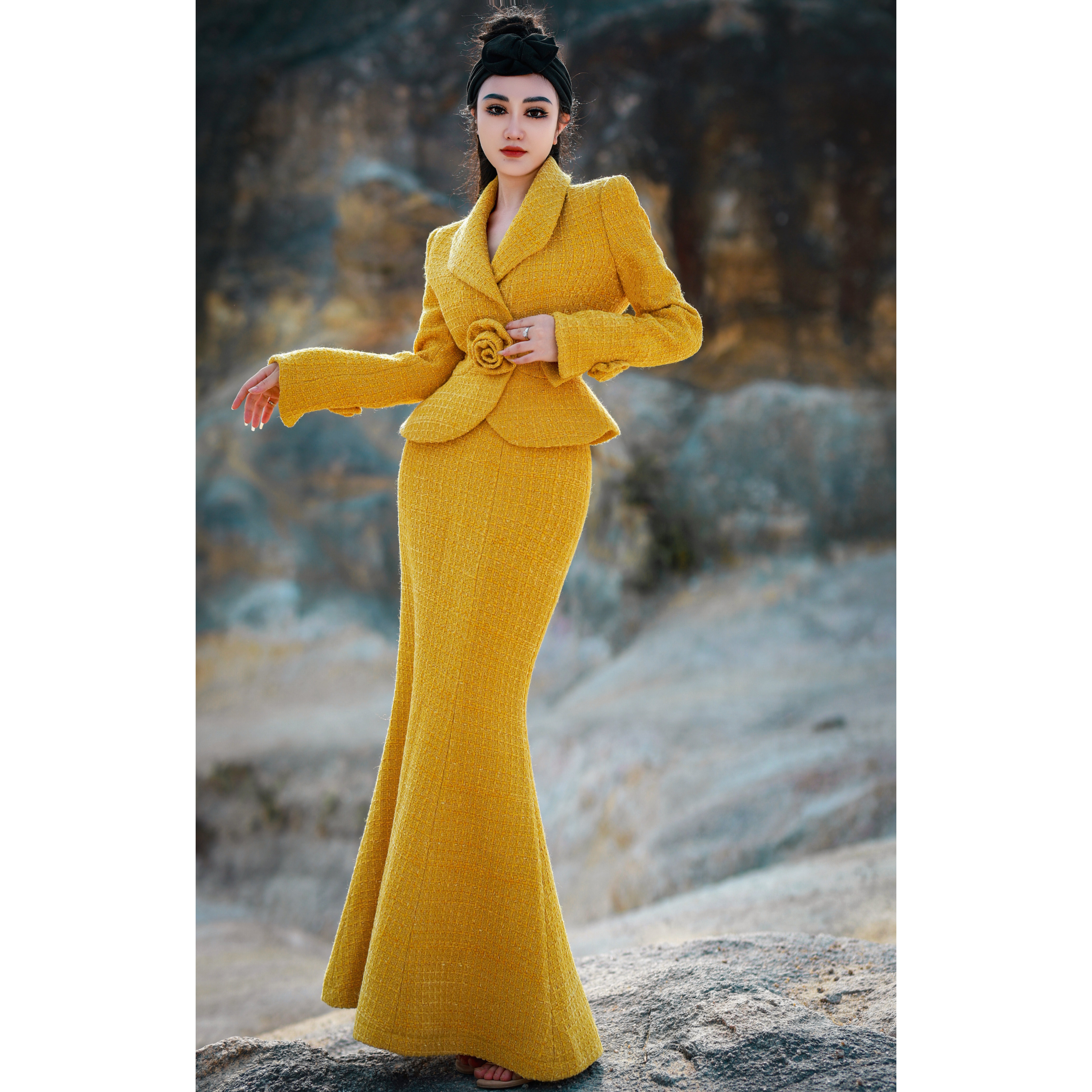 【星姐推荐】星原创高级定制【金枝玉叶】设计师轻奢名媛秋冬宴会套装