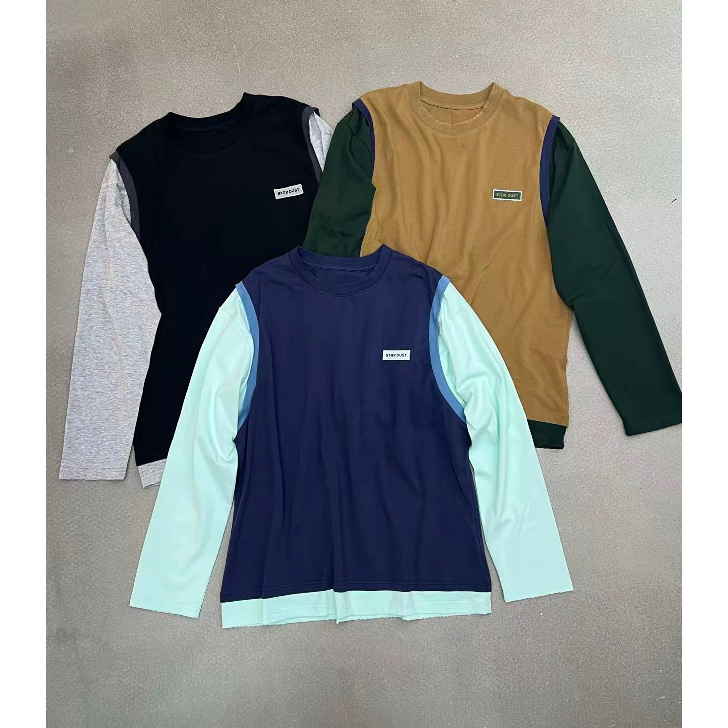 【是鸿鸿阿秋季新款】美式复古撞色拼接芽条插肩