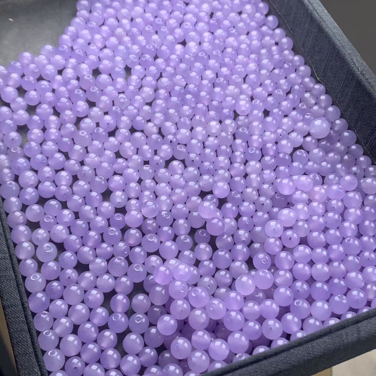 卡6mm左右 天然缅甸翡翠A货 冰紫单珠 多样性发货其一