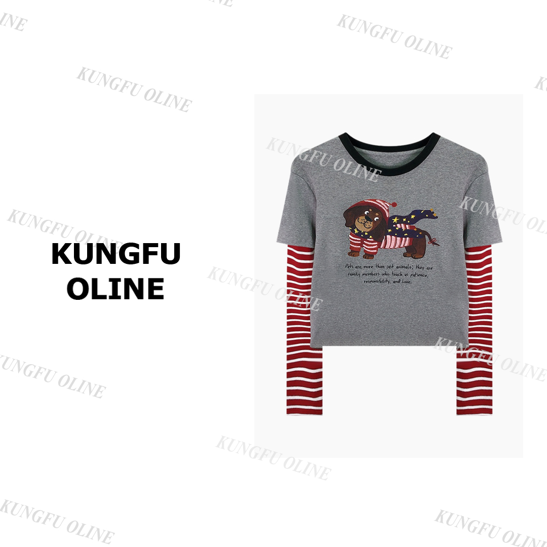 【YY】现CT2-57秋季流光风印花设计师时尚上衣百搭长袖