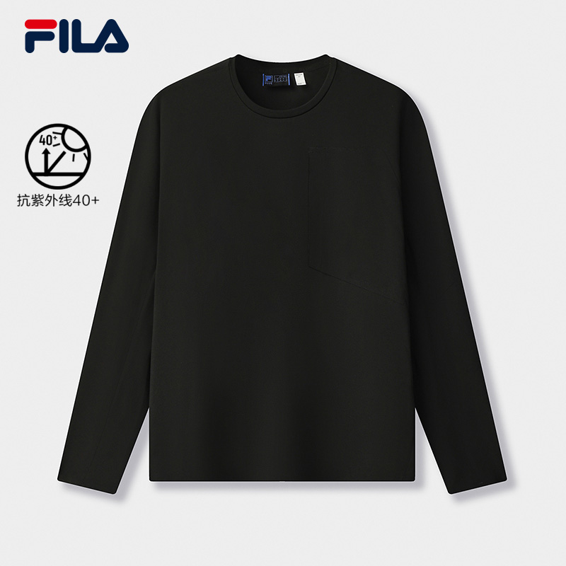 Fila/斐乐长袖男士内搭简约运动山系风宽松型圆领长袖F11M532204F