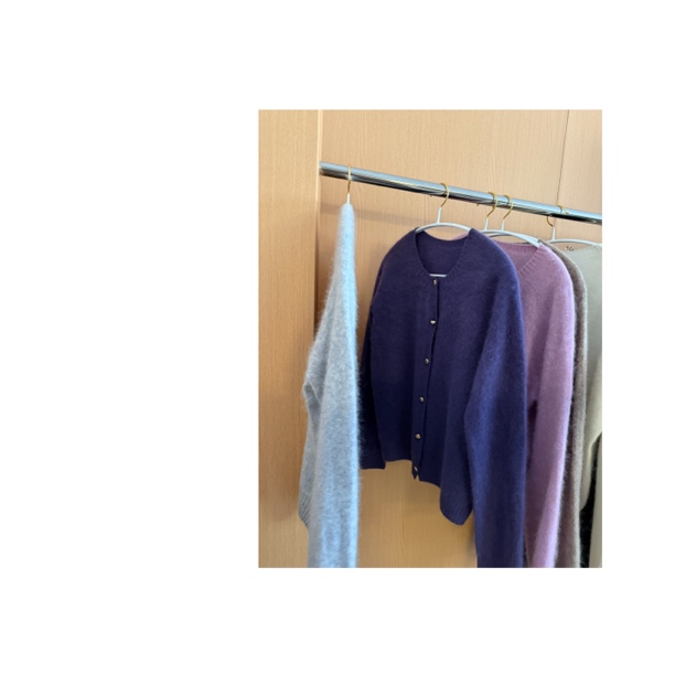 金酉钱 五色金扣羊绒开衫