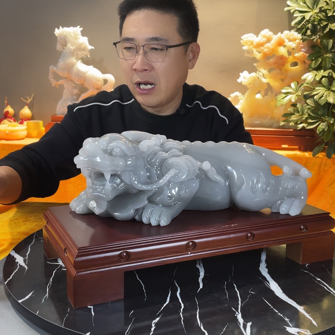 石材貔貅材料手工雕刻