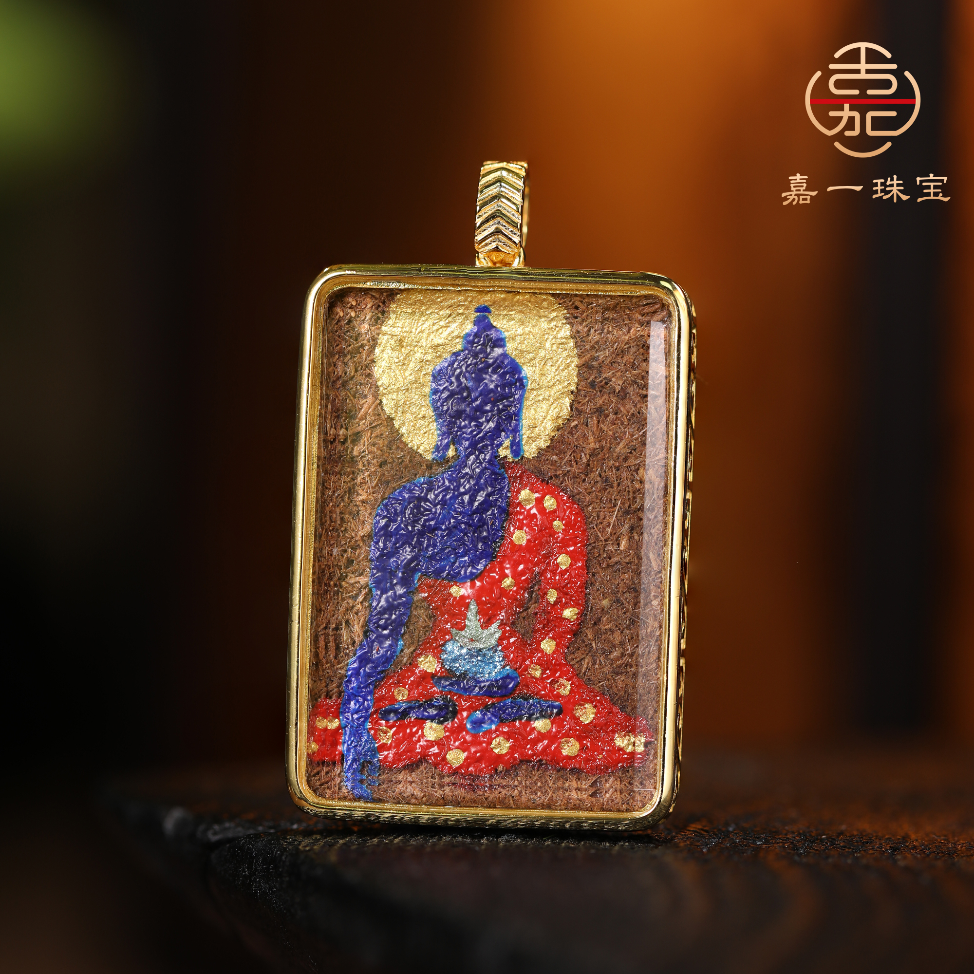 【嘉一珠宝】药师佛擦擦吊坠藏式饰品擦擦唐卡吊坠小众饰品礼物推荐