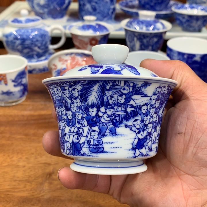 徐冬贵老师百子盖碗