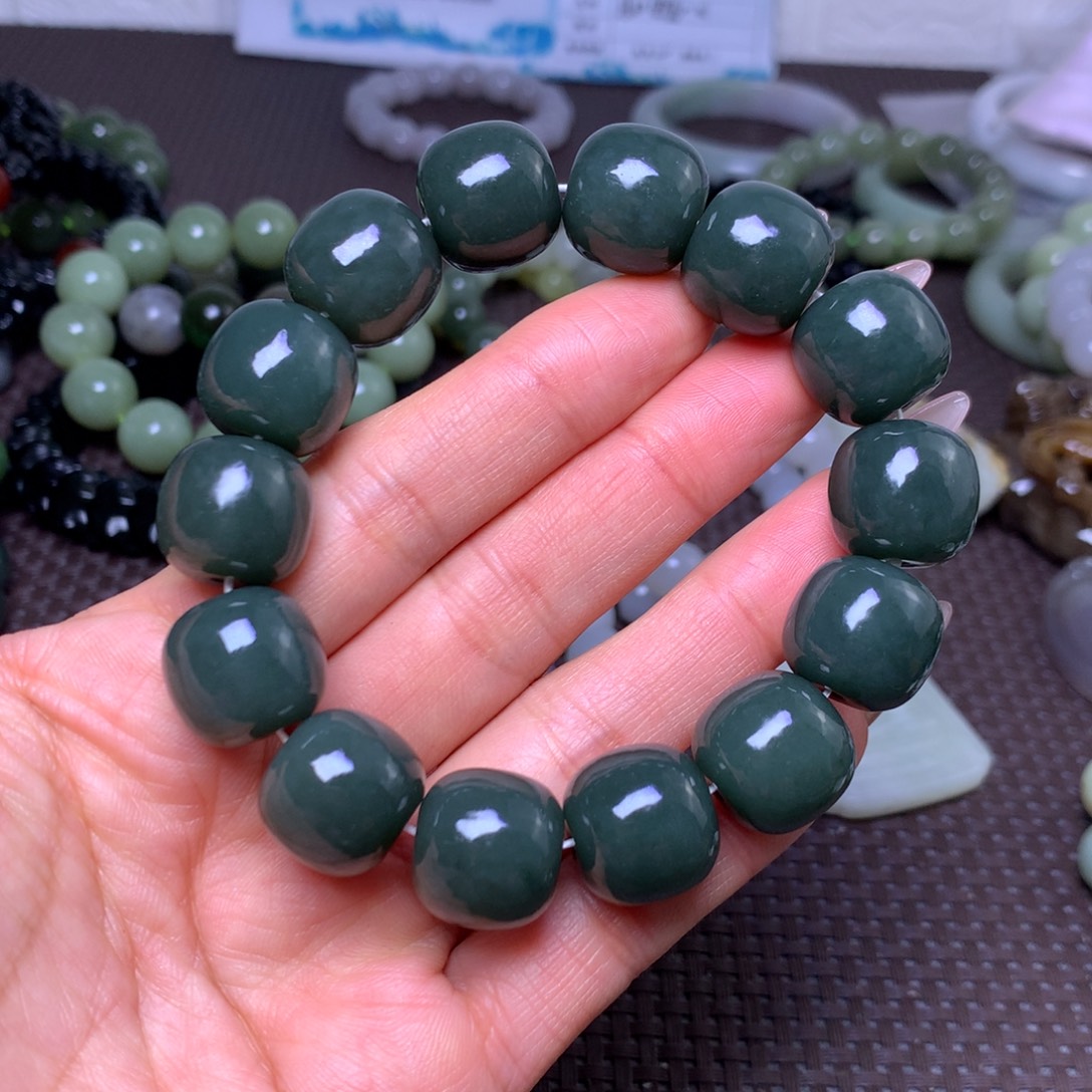 和田玉未镶嵌手串卡16