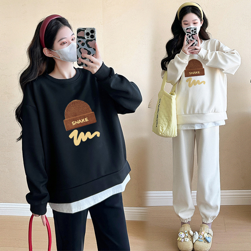 孕妇套装2025新款韩版卫衣上衣裤子休闲百搭减龄孕妇两件套春装