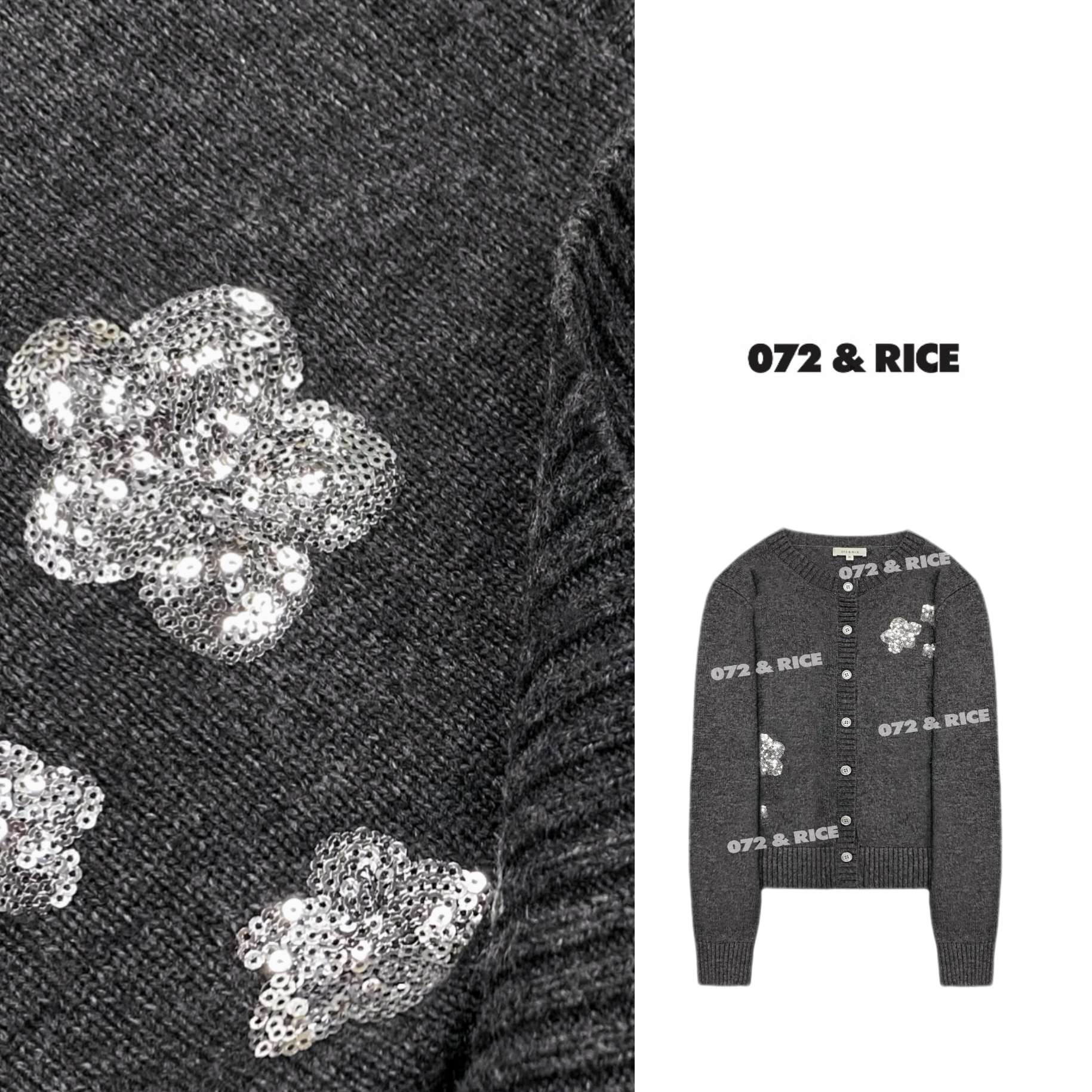 072 & RICE【吉星】秋冬休闲圆领长袖针织开衫 31JH018 FF12