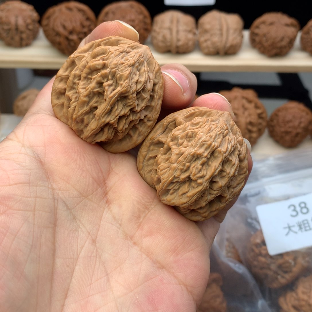 文玩核桃把件39尺全品无修虎头，开播福利