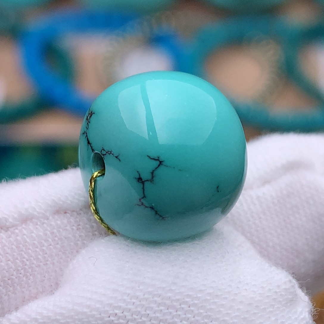 未镶嵌绿松石珠宝奇石13.3mm