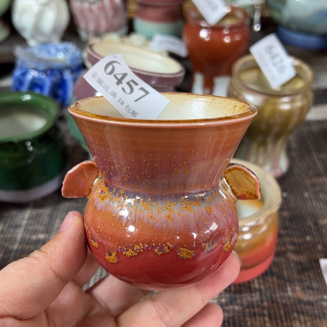 红陶景德镇花盆手工