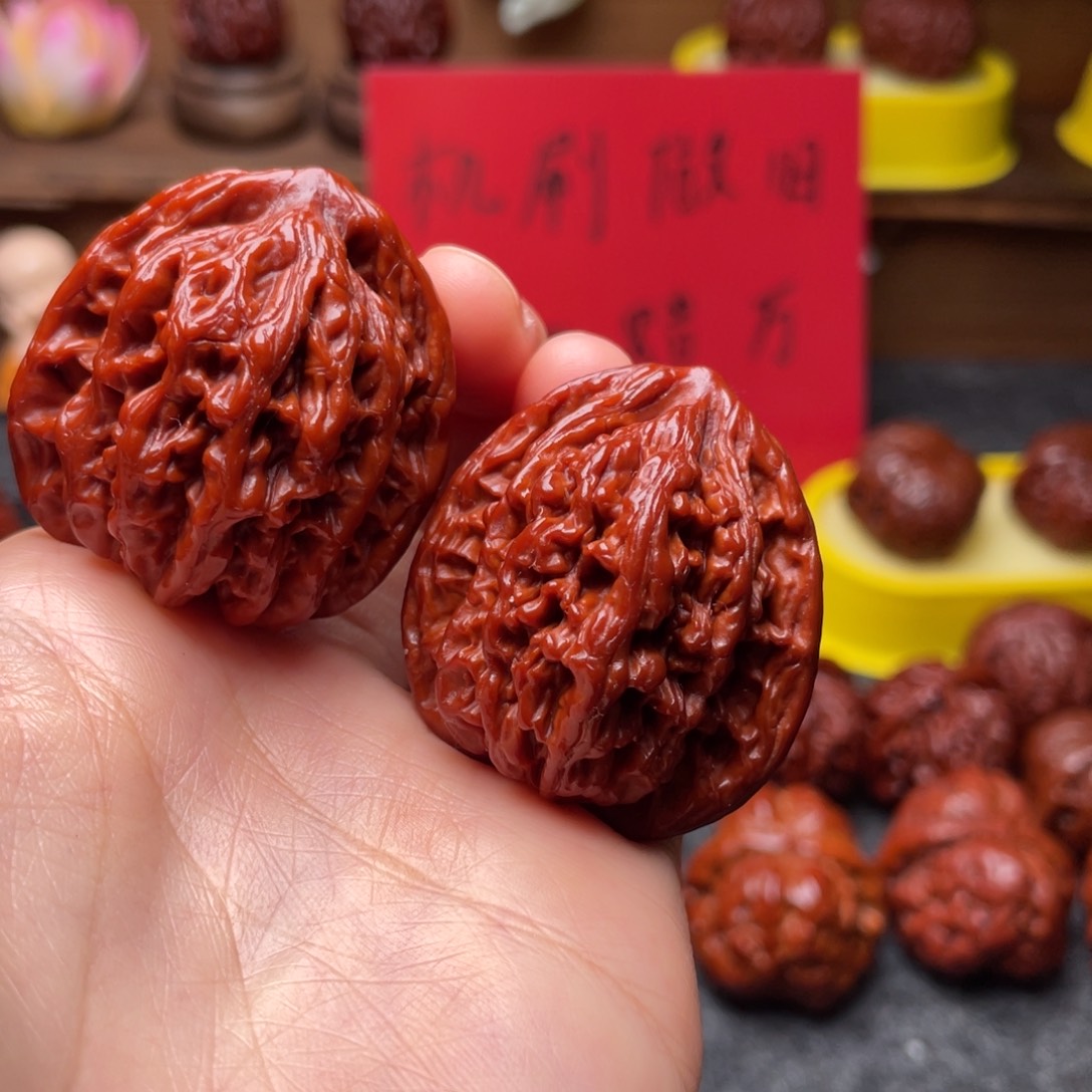 文玩核桃吊坠文玩核桃 手把件 麦穗虎头 37