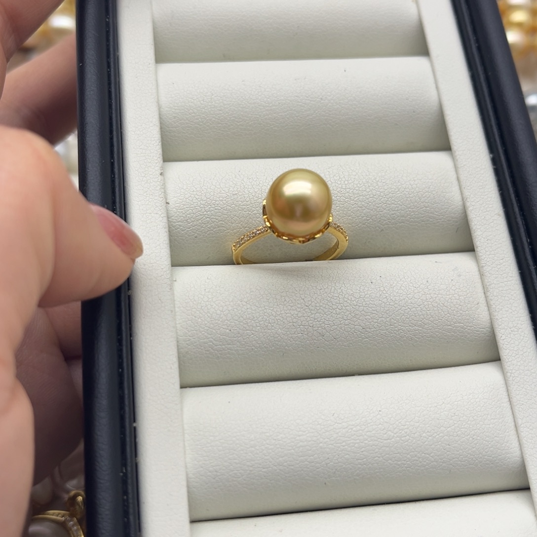 银S925镶嵌戒指海水珍珠