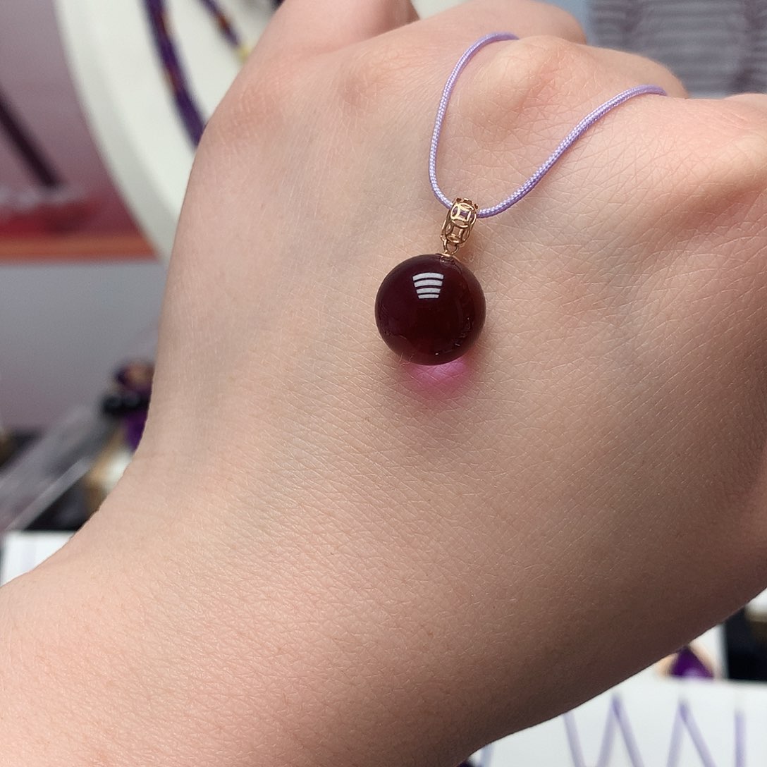 紫晶吊坠(赠链)18K金镶嵌