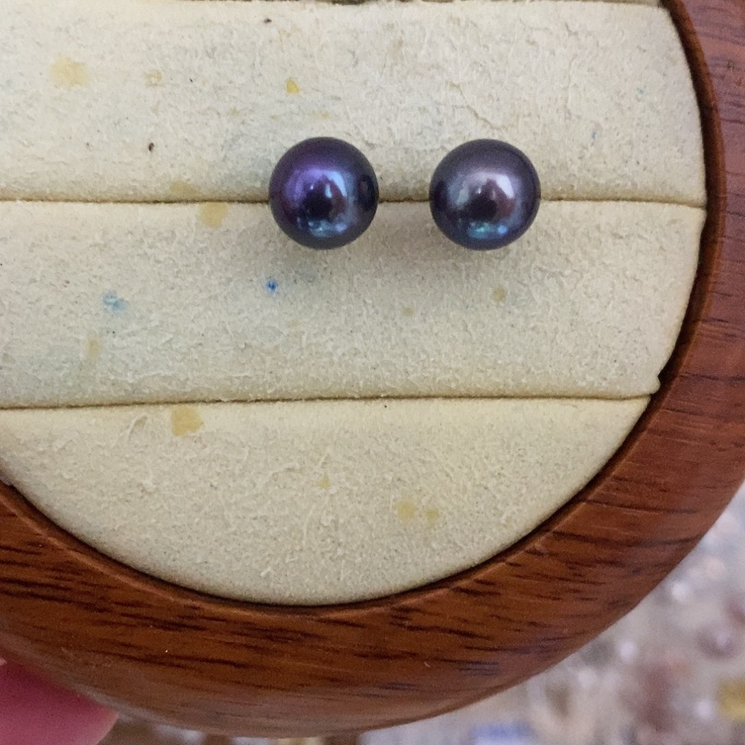 银S925镶嵌耳饰淡水珍珠