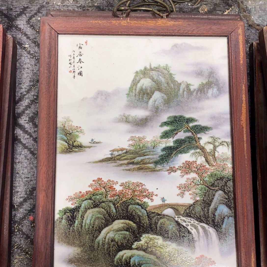 瓷37*28*1景德镇瓷板画柴窑烧制