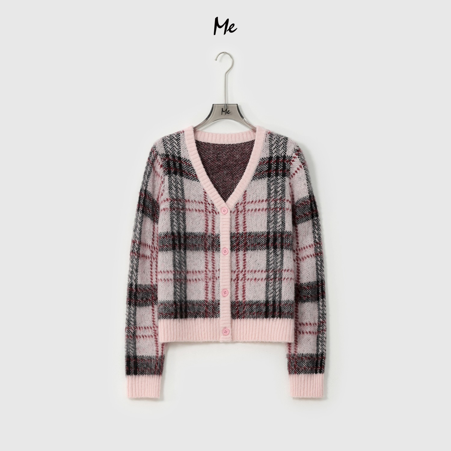 ME【伦敦玫瑰格】绵羊毛混色纱复古格纹时尚保暖针织毛衣MESA4782