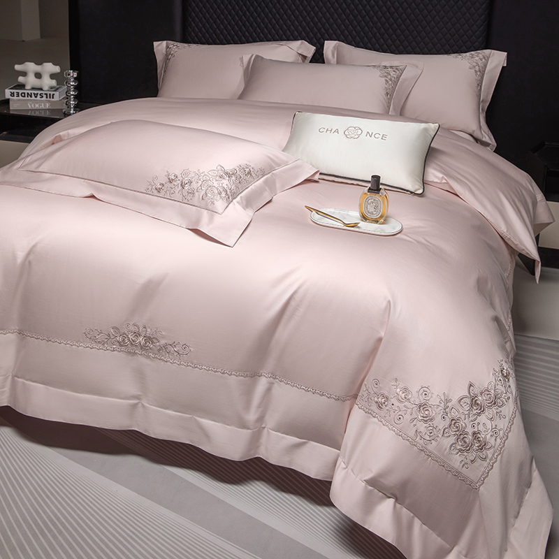 【 奥莱 2025新款 】四季款 高端贡缎全棉 轻奢绣花工艺四件套