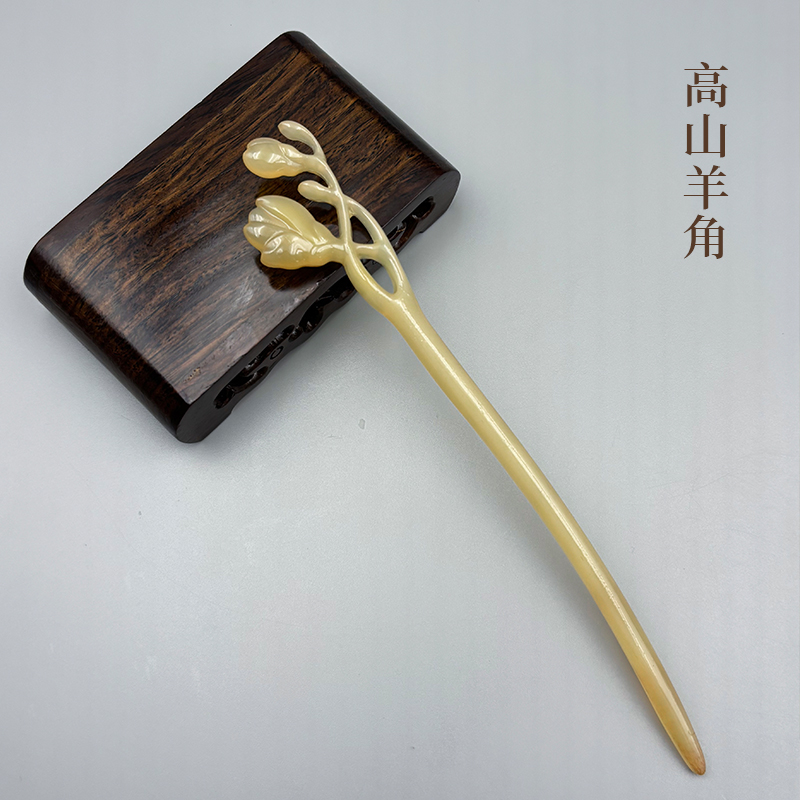 【羊角发簪】高山羊角雕花古风轻奢盘发簪子发饰步摇国潮服配