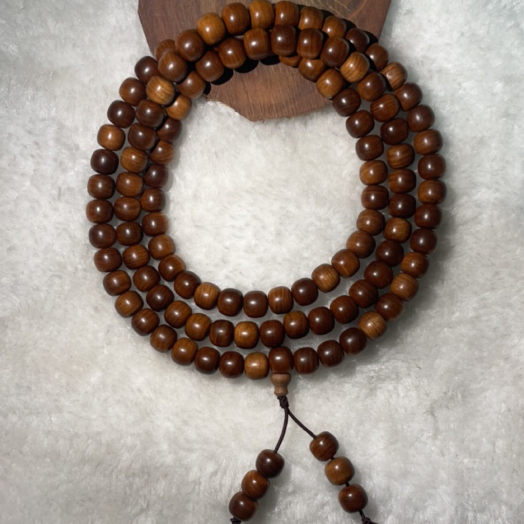 老山檀香7x8横纹老型多圈手串（轻微瑕）