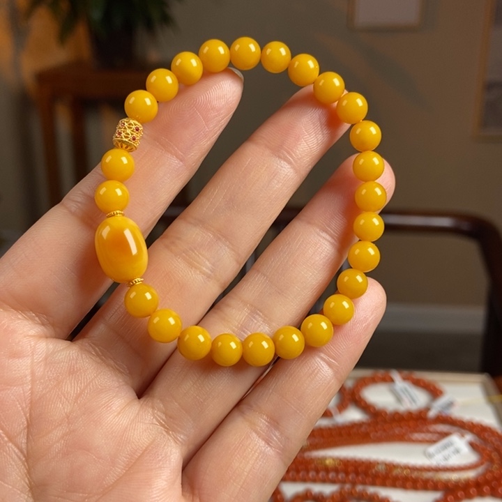 琥珀手链未镶嵌蜜蜡手串6
