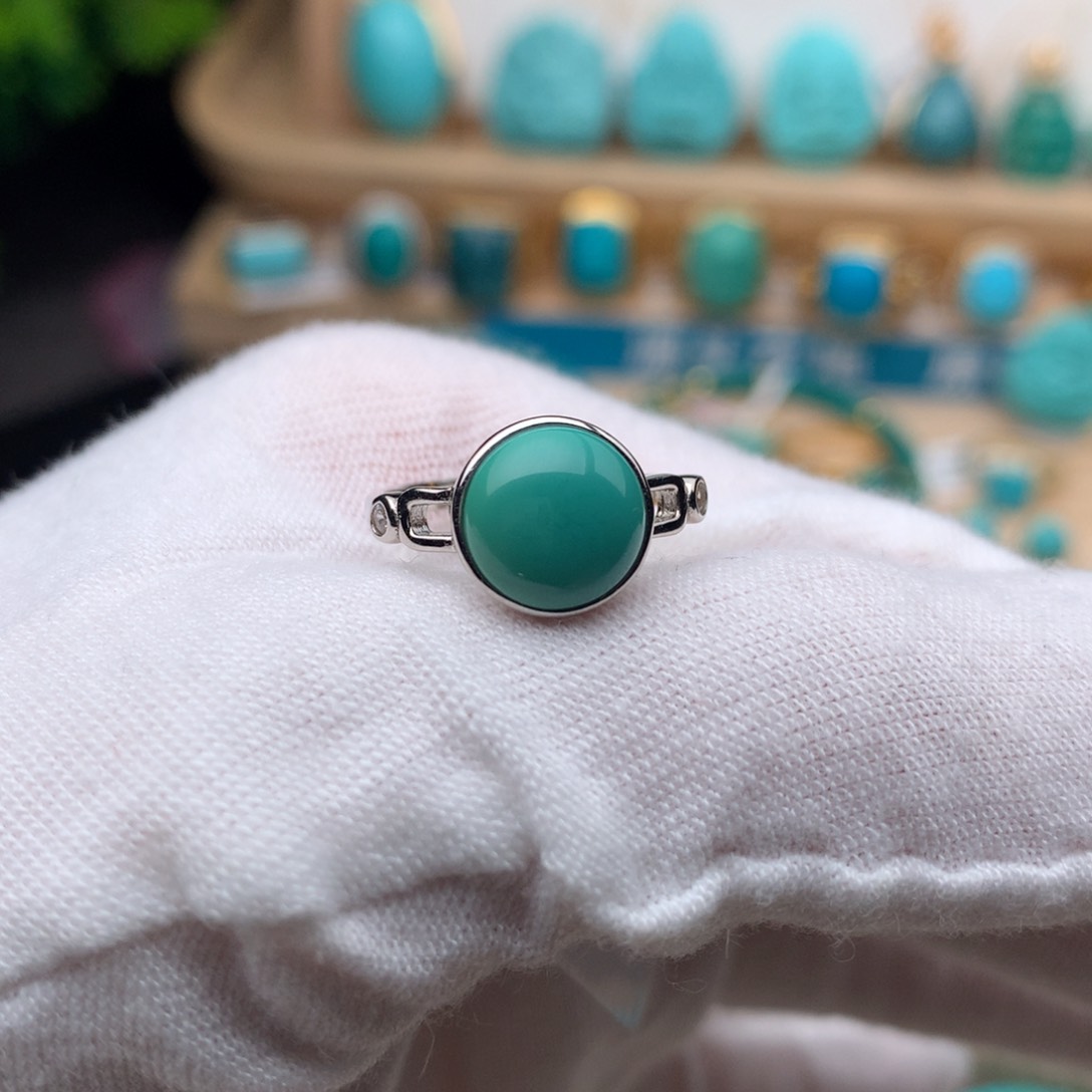 绿松石珠宝奇石银S925镶嵌