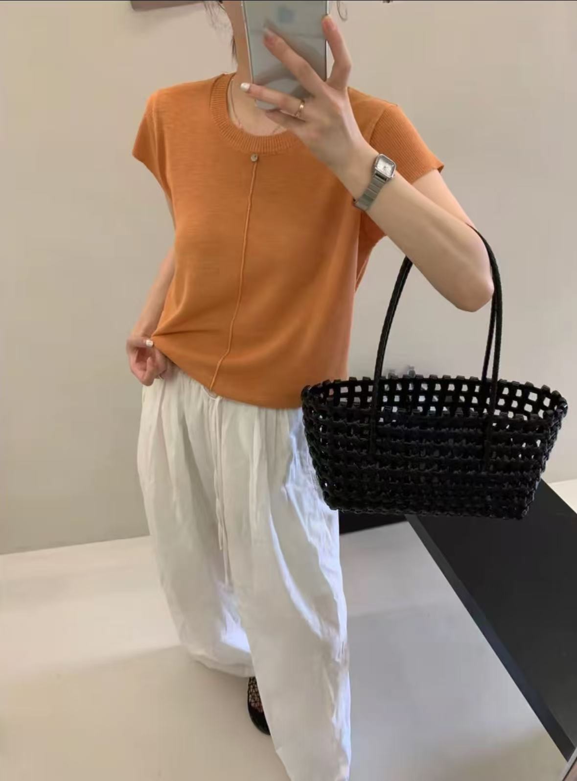 【敏敏】F451-500经典圆领半扣时尚柔软针半高领柔软舒适针织