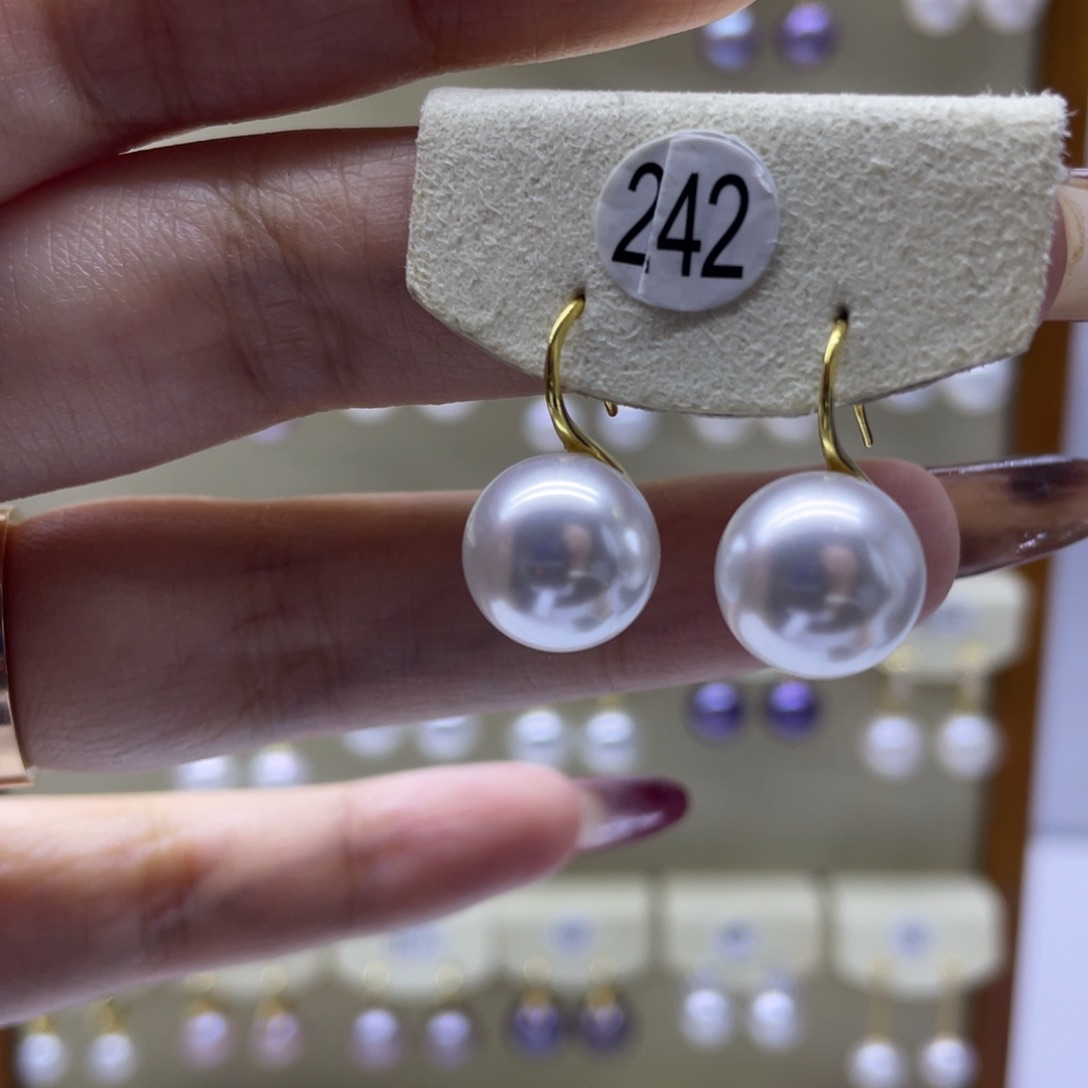 淡水珍珠耳饰银S925镶嵌
