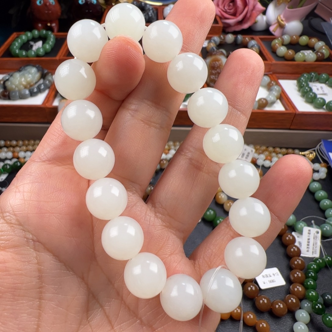 和田玉手链未镶嵌新疆羊脂玉
